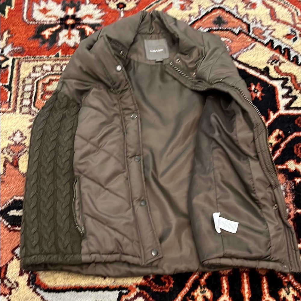 Maurices Quilted Vest in Dark Brown and Olive Size 0 - Picture 7 of 8